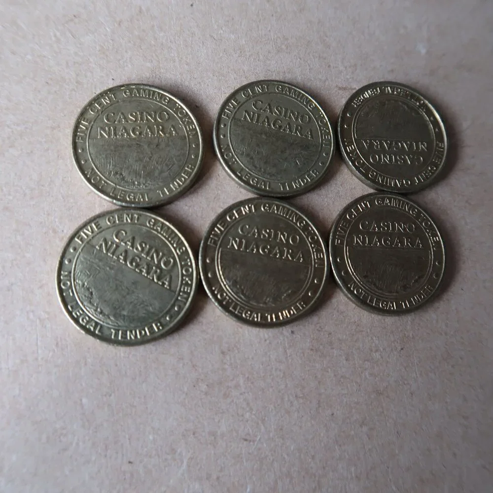 GAMING TOKEN CASINO NIAGARA 25 CENT, 5 CENT NOT LEGAL TENDER LOT of Qty 31 Coins